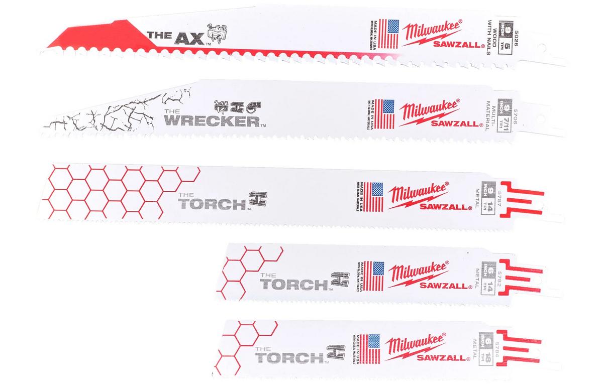 Set panze SAWZALL BLADE SET Milwaukee, pentru fierastrau sabie SUPER SAWZALL M18, 49222205