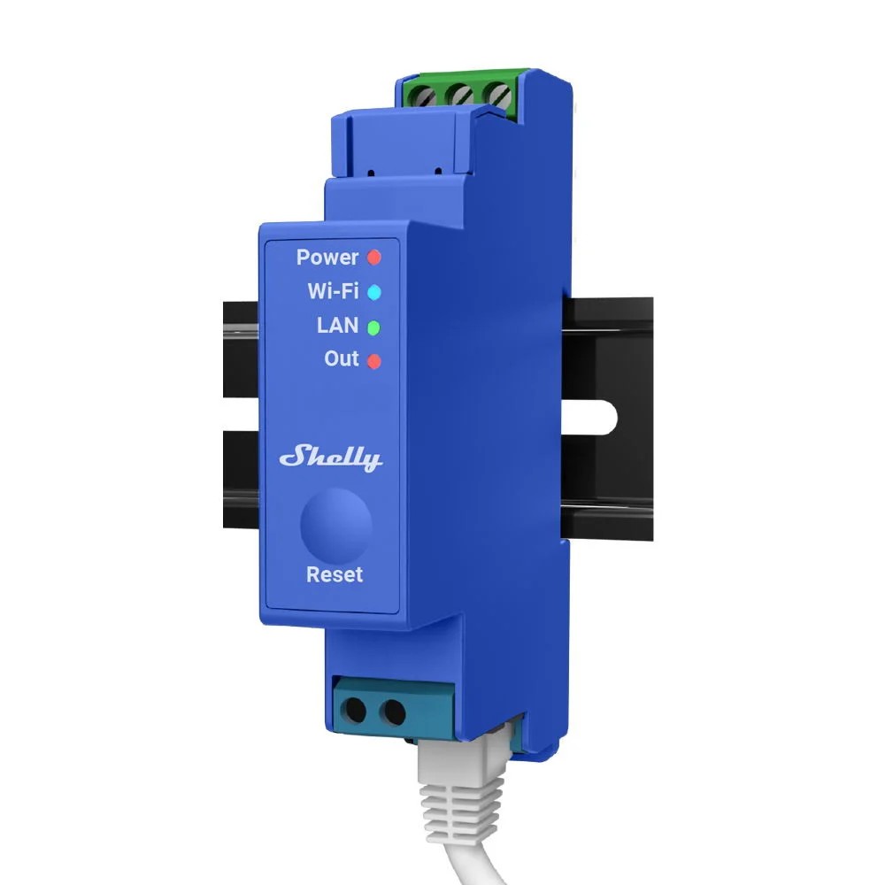 Releu Shelly Smart PRO 1 Series, 16A, cu Wi-Fi, LAN, Bluetooth, montaj sina DIN, ALL-REL-PRO1