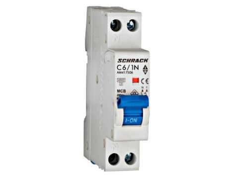 Siguranta automata 4,5kA, C6A, 1P+N Schrack