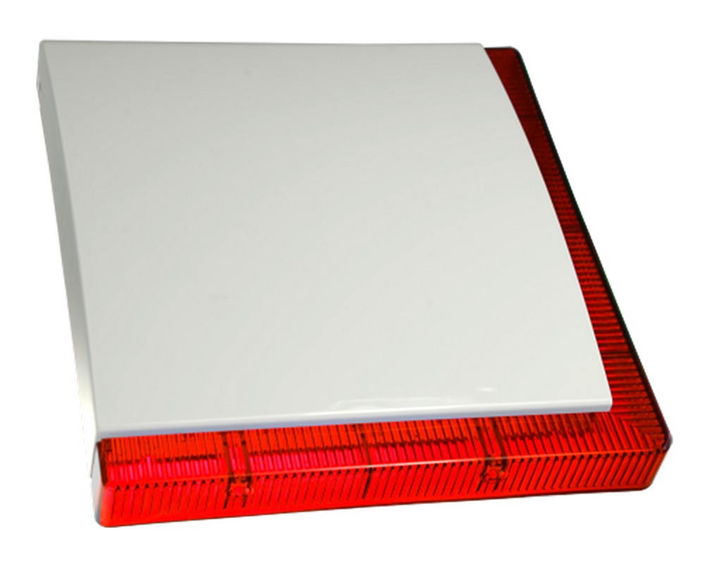 Sirena de exterior pentru sistem de alarma, LED rosu, baterie backup, putere alarma 112 dBA, Vega, VEGA-PLUS-RED