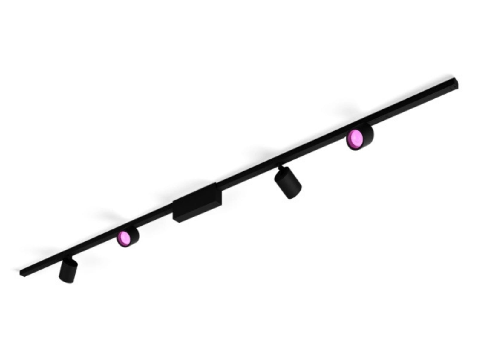 Spoturi LED Philips Hue Perifo 8719514407763, 4 spoturi, 4x510 lm, RGBW, 2000-6500K, Bluetooth, Zigbee, 221.5 cm, IP20, negru