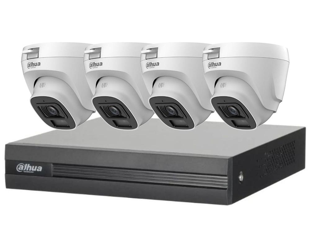 Sistem supraveghere Dahua 4 camere dome 2MP Full HD, infrarosu la 20 metri, KIT4SAFINT