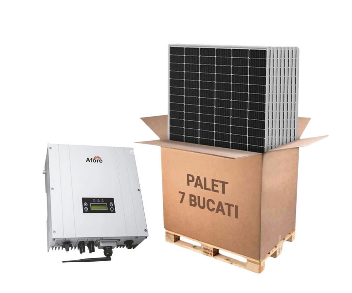 Sistem fotovoltaic cu Invertor monofazat ON-GRID 3KW Afore, 7 panouri Canadian Solar 460W, KIT HNS3000TL+CS6L-460MS