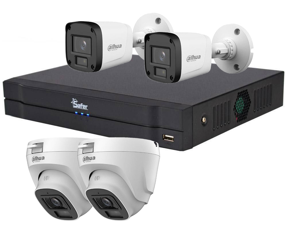 Sistem supraveghere mixt 4 camere Full HD IR 20m KITFULL4X8020
