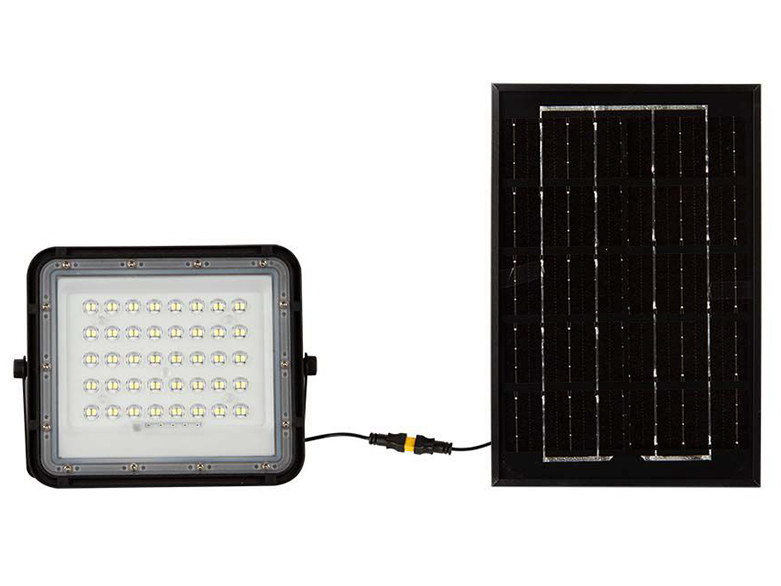 Reflector LED cu panou solar 6W, telecomanda, 400lm, 4000K, IP65, negru, V-Tac SKU-7822