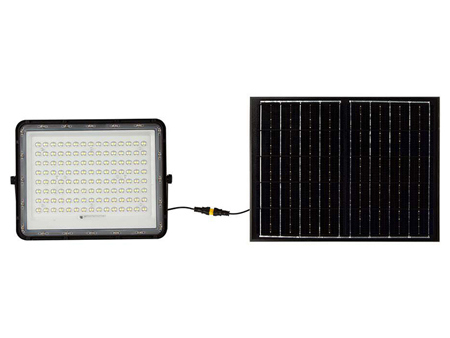 Reflector LED cu panou solar 20W, 1800lm, culoare lumina alb rece, IP65, telecomanda, aluminiu negru, V-Tac SKU-7827