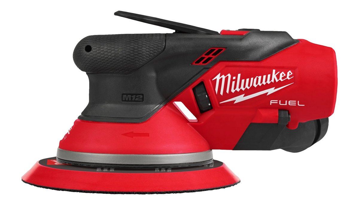 Slefuitor orbital M12 FUEL Milwaukee, 150mm, cu orbita 5mm, cu 2 acumulatori 5Ah, incarcator M12, 4933493651