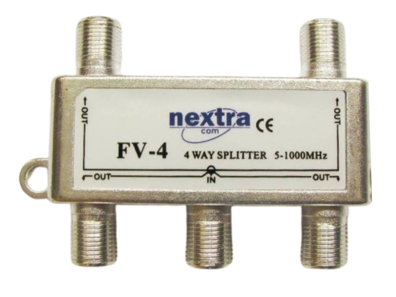 Splitter interior nextraCOM FV4, 4 cai, 1 intrare, 4 iesiri, 5-1000 MHz, atenuare 7.5 dB, pasiv