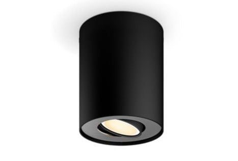 Spot LED interior Philips Hue Pillar 8720169319998, 4.2W, 400 lm, lumina alba calda-rece, 2200-6500K, GU10, Bluetooth, Zigbee, IP20, negru