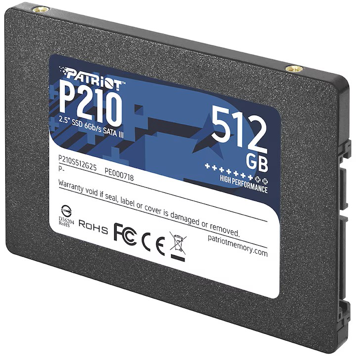 SSD 512GB Patriot P210 P210S512G25, SATA III, 2.5