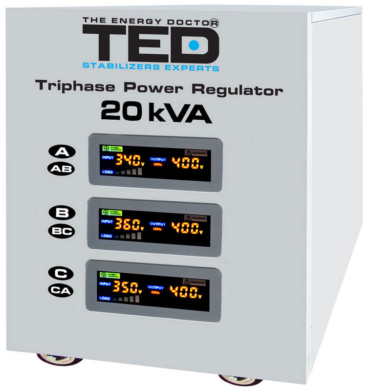 Stabilizator de tensiune pentru curent AC Trifazat cu servomotor, 20 KVA - 16000W, TED Electric TED 20K3SVC TED000118