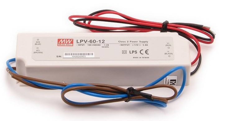 Sursa de alimentare de exterior IP 67 - 12V - 5Ah Mean Well LPV-60-12