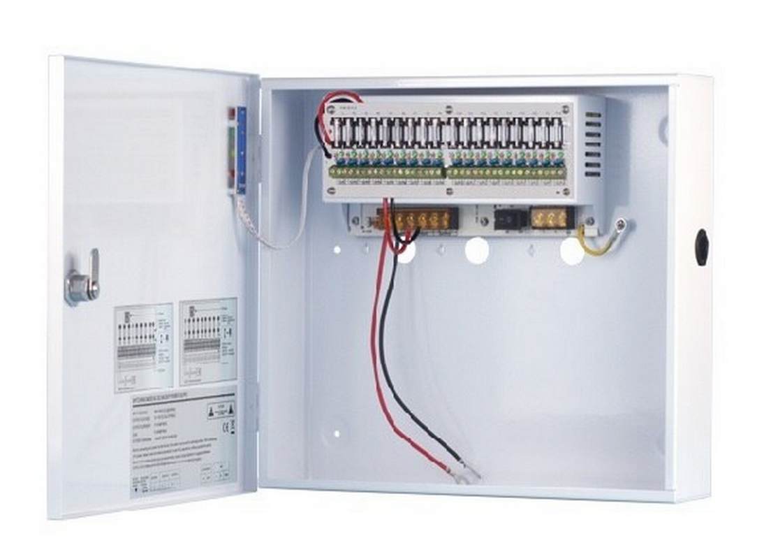 Sursa de alimentare cu back-up 12V, 10Ah, 18 iesiri protejate, Safer ZTP1210B-18F