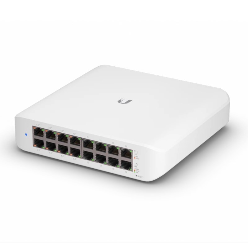 Switch 16 canale Ubiquiti USW-LITE-16-POE, Gigabit, 8 porturi PoE, 45W