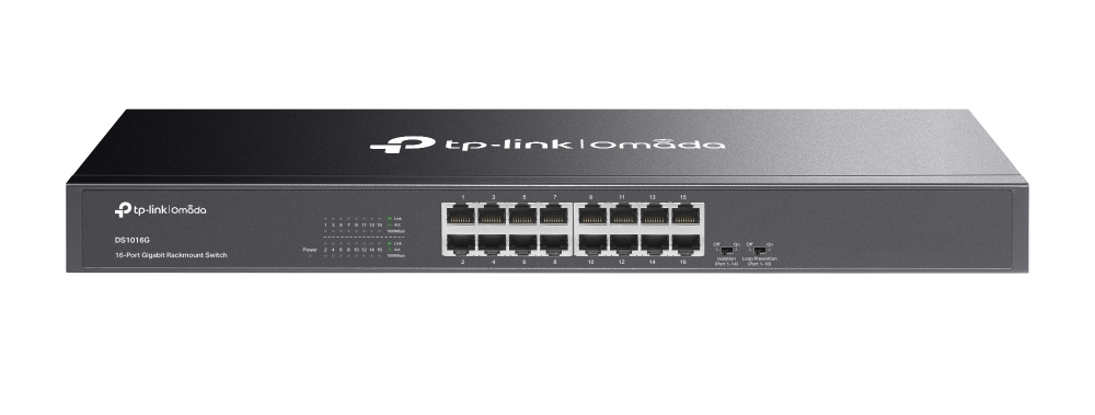 Switch 16 Porturi Gigabit Tp-Link Omada DS1016G, fara Management, Rackmount