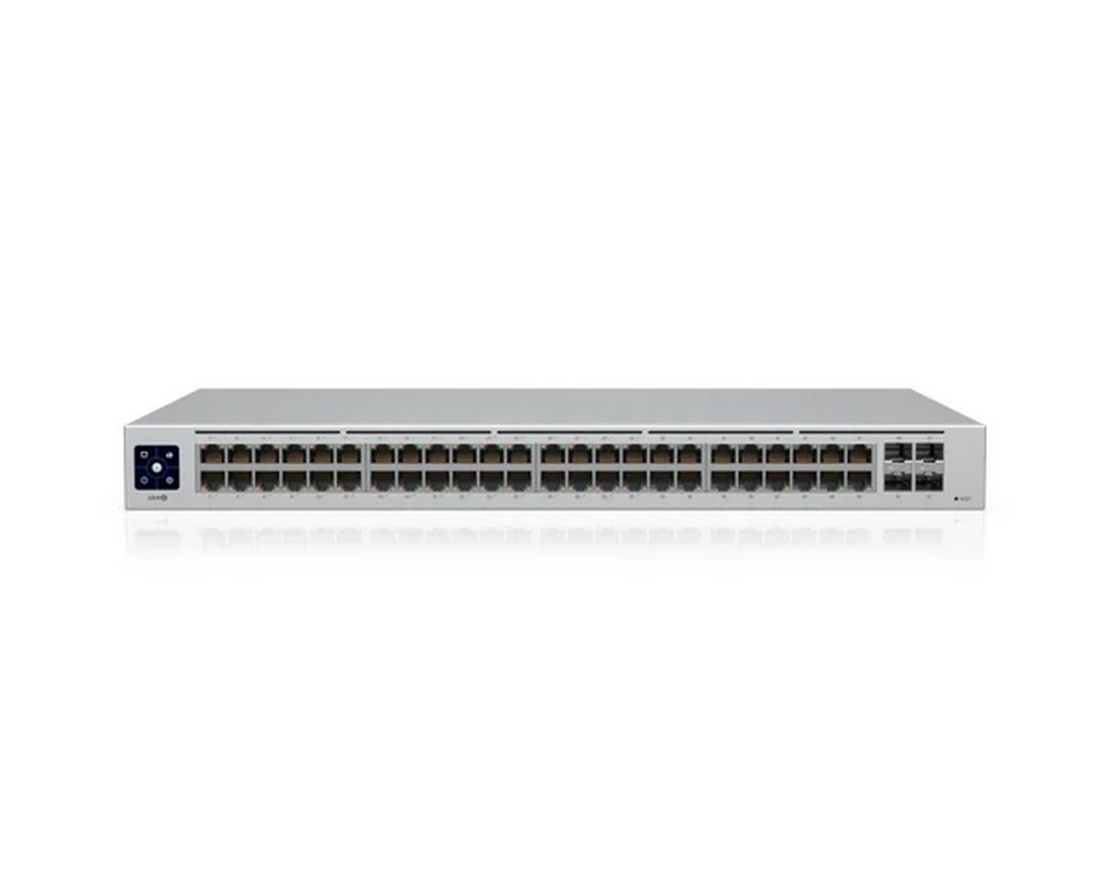 Switch Ubiquiti UniFi USW-48-POE, 52 porturi, 32x PoE 195W, Gigabit, 4 porturi SFP, cu management, montare in rack