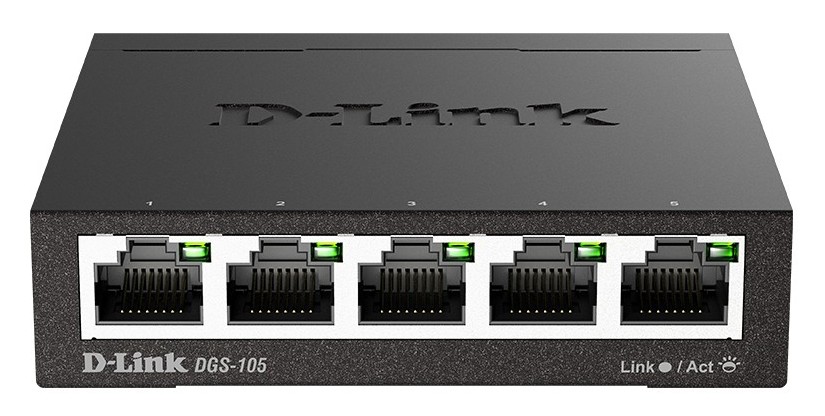 Switch 5 porturi Gigabit, 5V, 1A, Plug and Play, fara managament, D-LINK DGS-105