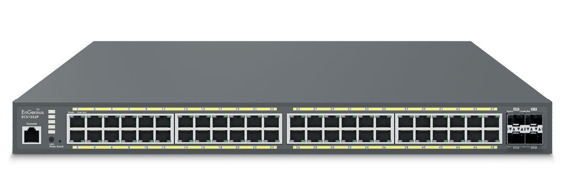 Switch Cloud Managed EnGenius ECS1552P, 48 porturi PoE+, 4 porturi SFP+, 410W