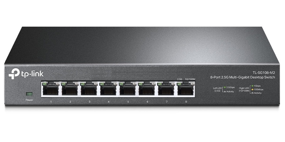 Switch de retea cu viteza mare, 8 porturi de 2.5G, Conexiune Plug and Play, Carcasa metalica, TP-LINK TL-SG108-M2