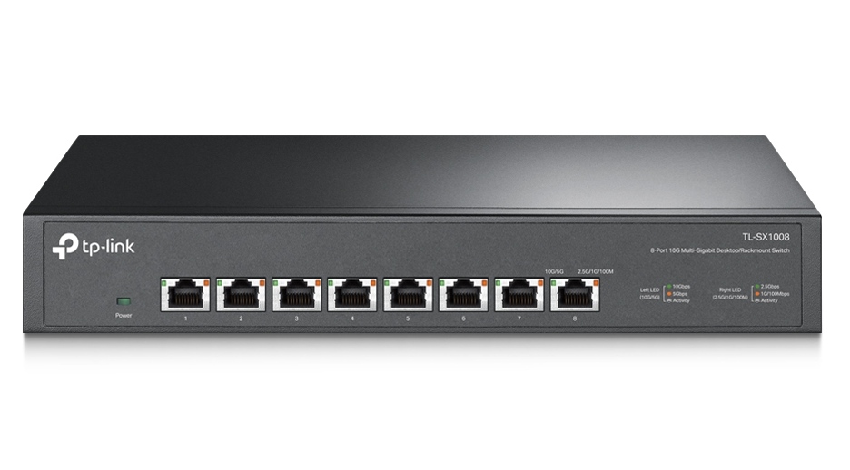 Switch cu 8 porturi Gigabit 10G, capacitate 160Gbps, Indicator LED, Conexiune Plug and Play, TP-LINK TL-SX1008