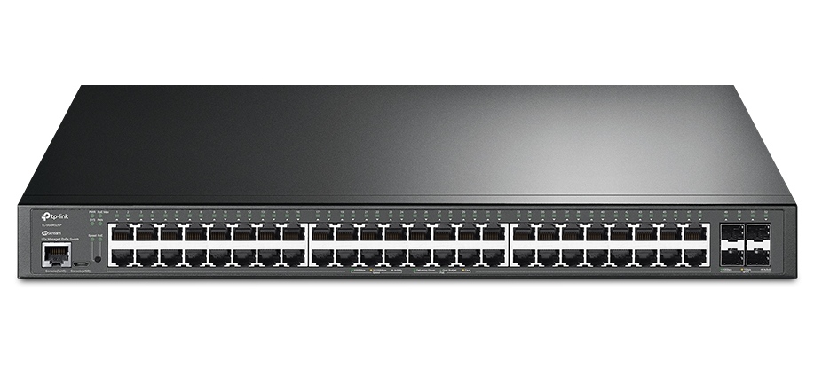 Switch cu management, 48 porturi PoE+, 500W, 4 porturi 10GE SFP, Integrare in Omada SDN, TP-LINK TL-SG3452XP