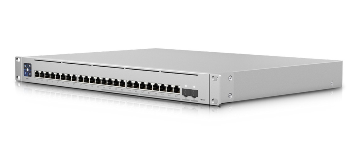 Switch Enterprise Ubiquiti USW-ENTERPRISE-24-POE, 26 porturi, 24x RJ45, 12x PoE, 2 SFP, putere PoE 400W, cu management, montare in rack