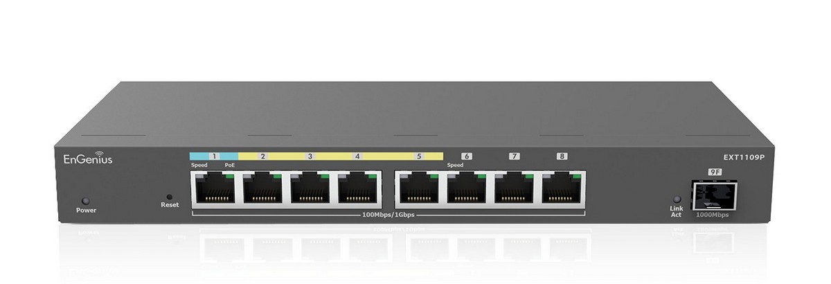 Switch extender 7 porturi, 3xGE EnGenius EXT1109P, 4xGE PoE, 1xGE PD, 1 port SFP