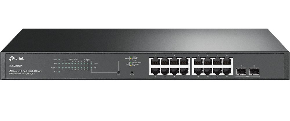 Switch JetStream 18 porturi (16+2), 16x gigabit PoE, Tp-Link TL-SG2218P