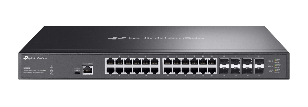 Switch Omada Tp-Link SX3832, 24 porturi RJ45, 8 porturi SFP+, 640Gbps, management centralizat