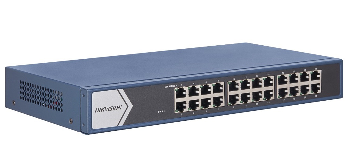 Switch Smart cu 24 de porturi Gigabit, carcasa de metal, Hikvision DS-3E1524-EI
