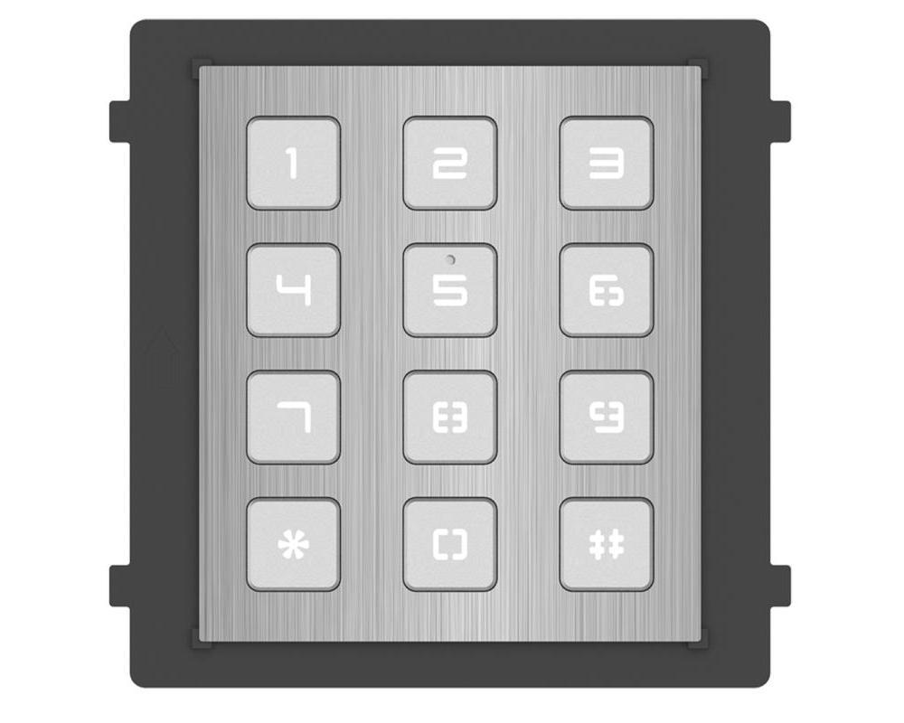 Tastatura Hikvision DS-KD-KP/S pentru videointerfon seria KD8, 12 butoane, montaj aparent/incastrat, IP65, IK07