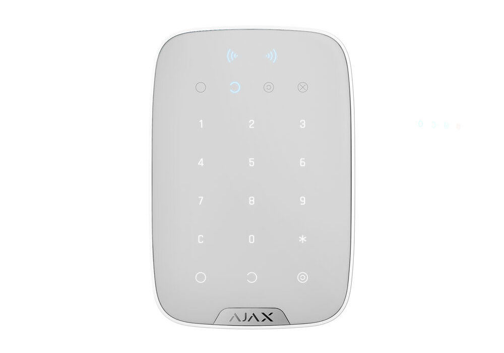 Tastatura wireless alba pentru sistem de alarma, taste touch iluminate, Ajax Keypad Plus White