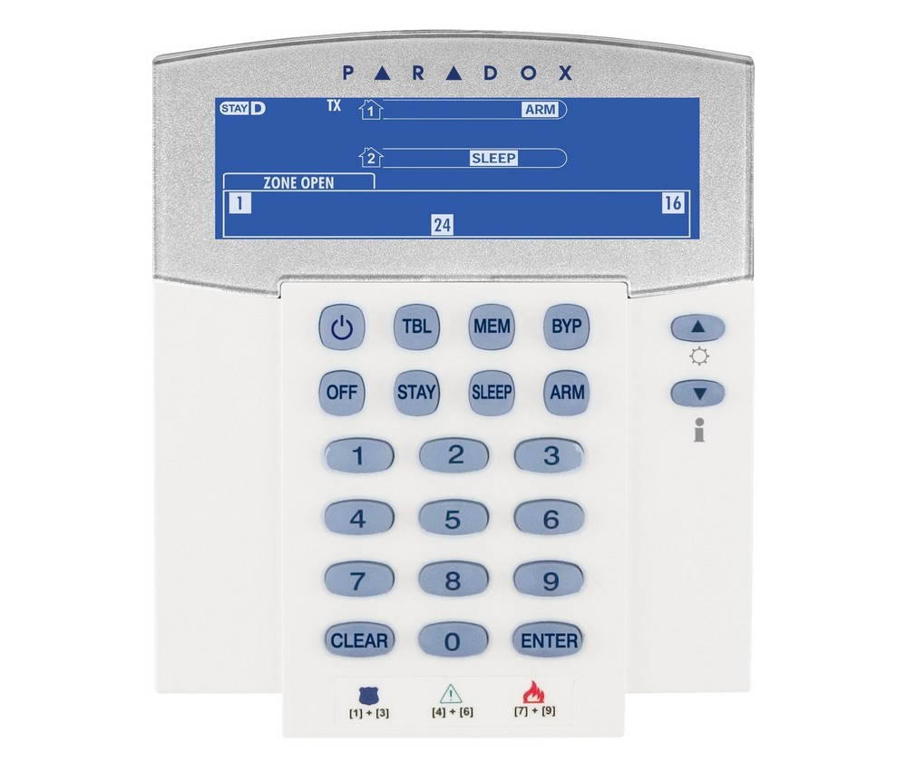 Tastatura wireless cu ecran LCD pentru sistem de alarma, 32 de zone,  Paradox, K38