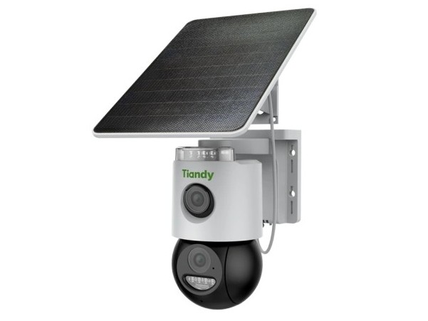 Camera de supraveghere 4G cu panou solar, baterie, rotire de pe mobil Tiandy Color Maker TC-H363U-W4GUSE4V4.0, 3MP+3MP, 4mm, audio bidirectional, slot card micro SD, IP65
