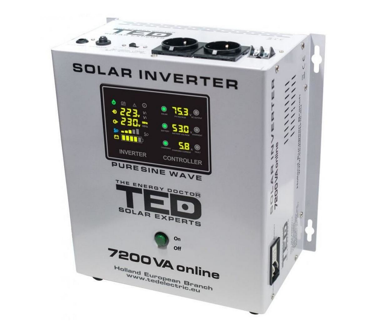 Invertor Solar OFF-GRID Ted Electric, 5KW 7200VA, Sinusoida Pura, Solar 7200VA, TED000316