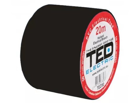 Banda izolatoare PVC, 20m x 50mm, pentru protectia si izolarea cablurilor, negru, TED TED004901