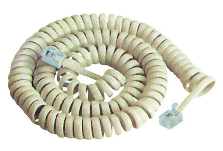 Cablu telefonic spiralat, lungime 2.1m, alb, TEL0032F-2.1