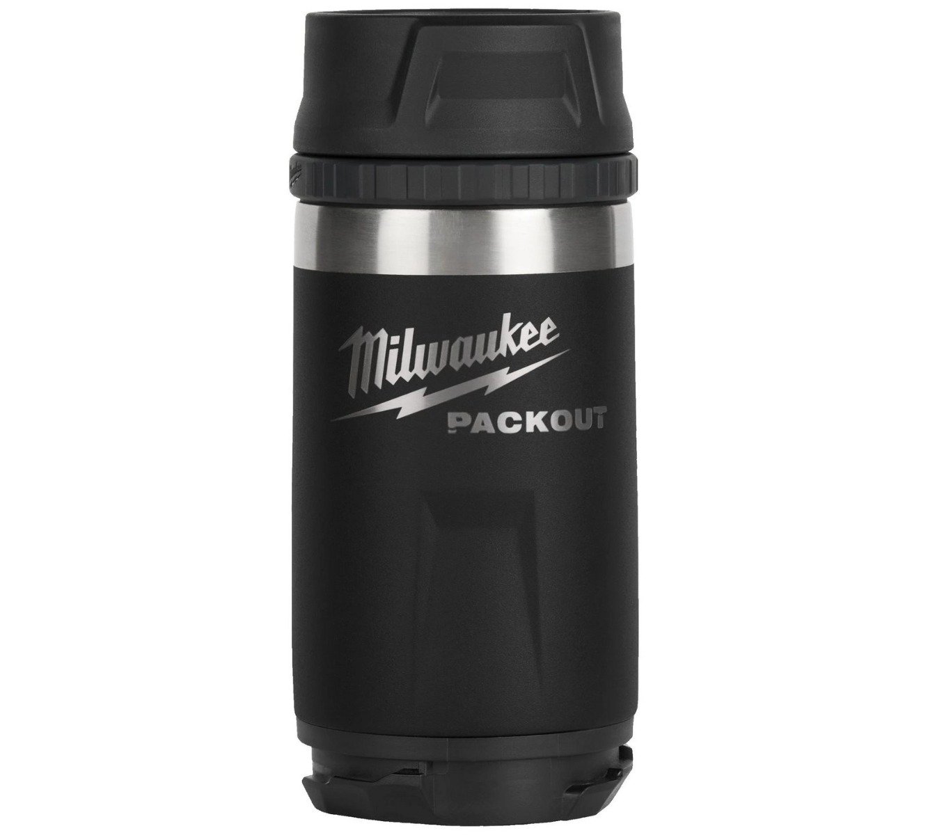 Termos Milwaukee PACKOUT BOTTLE, 355ml, otel inoxidabil 18/8, izolatie in vid, neagra, 4932498978