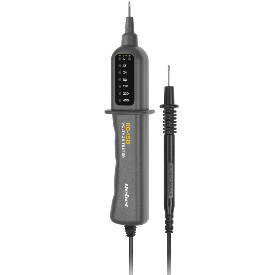 Tester de tensiune  AC/DC: 6 V - 400 V Rebel MIE-RB-15B