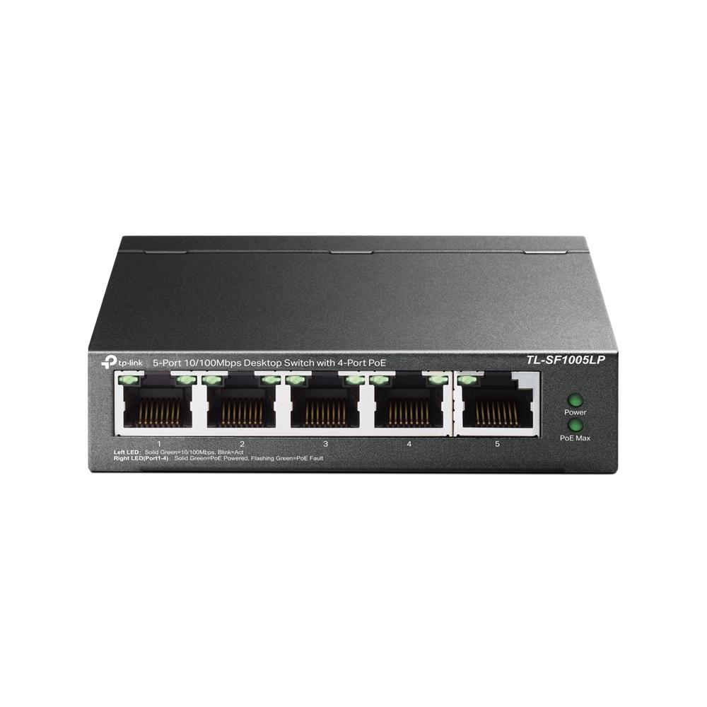 Switch 4 porturi PoE, 10/100Mbps, 41W, Tp-Link, TL-SF1005LP