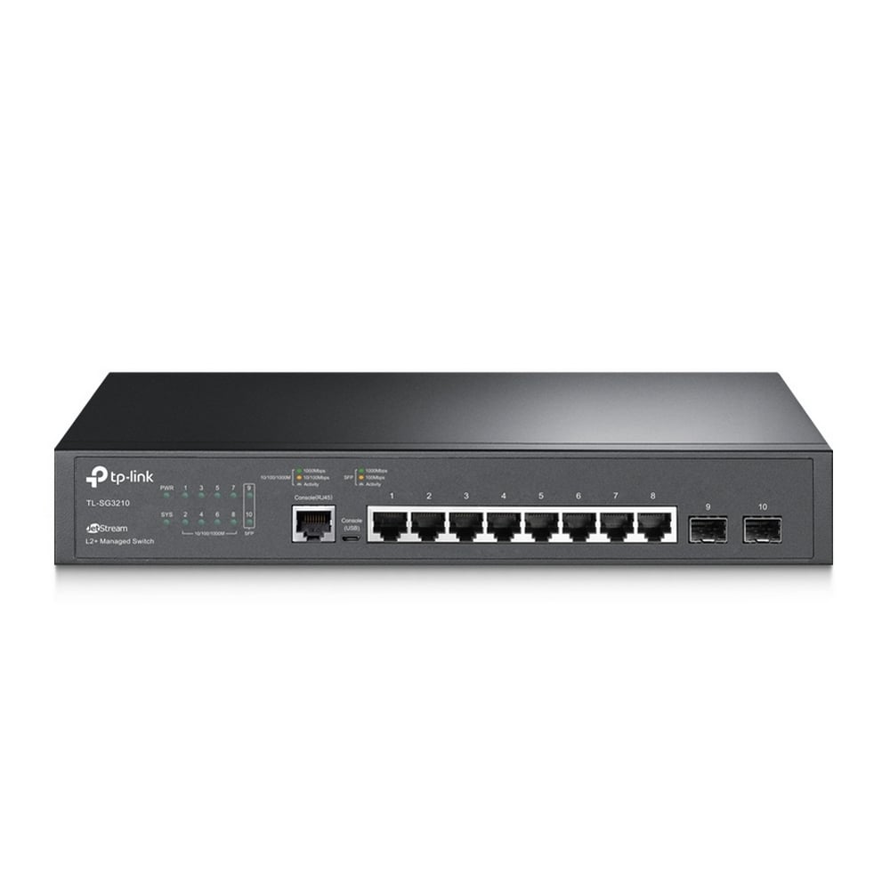 Switch cu 8 porturi Gigabit si 2 porturi SFP, L2+, JetStream™, Tp-Link TL-SG3210
