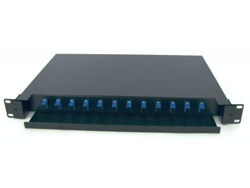 Patch panel pentru fibra optica, 1U, 12 adaptori SC/UPC Simplex, 19 inch, carcasa din otel, Braun Group TS-ODF12SC-BGS