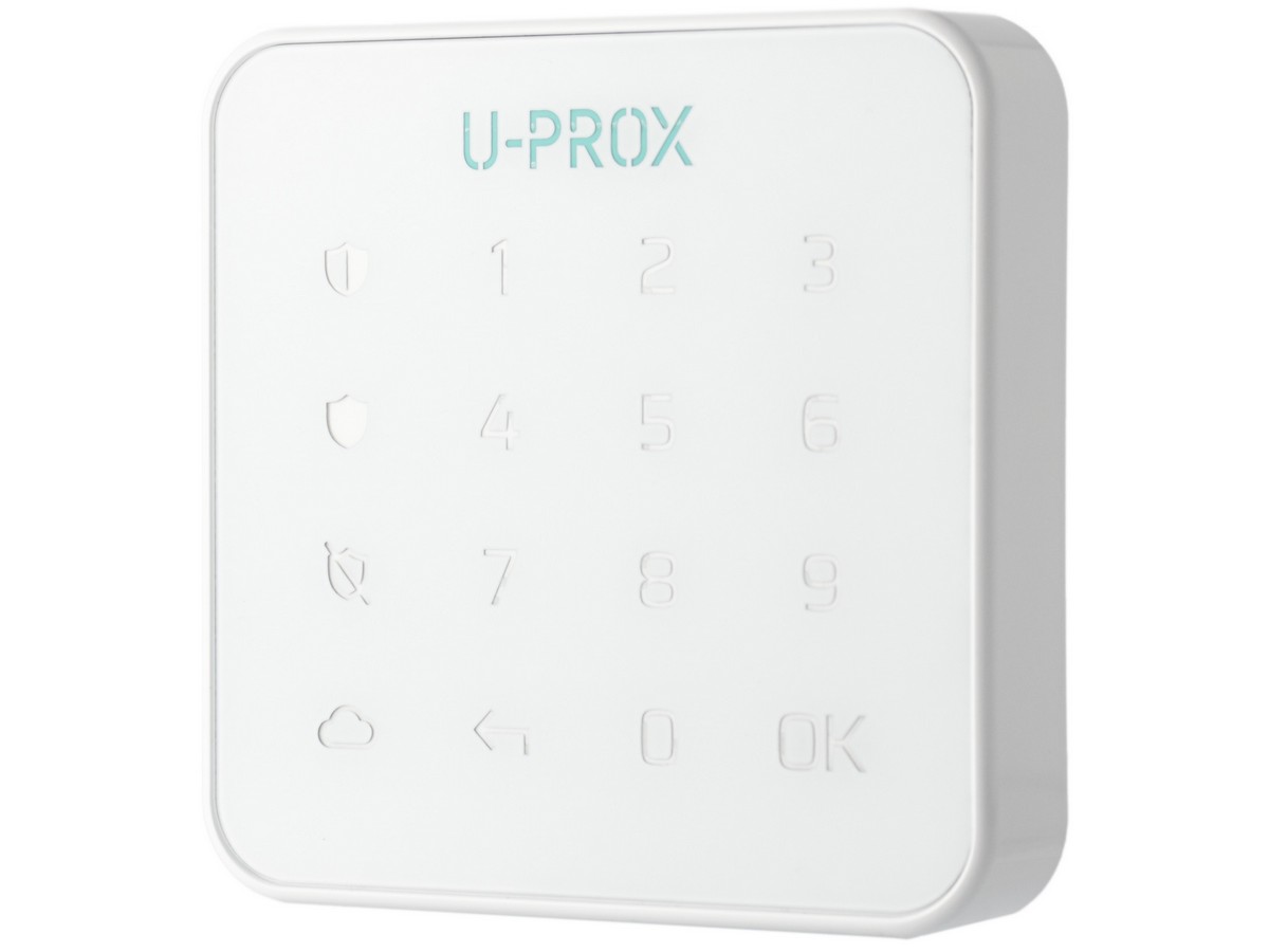 Tastatura wireless U-Prox Keypad G1, ecran tactil, 868MHz, comunicare bidirectionala securizata, EN 50131-1, 2 baterii AAA incluse, alb