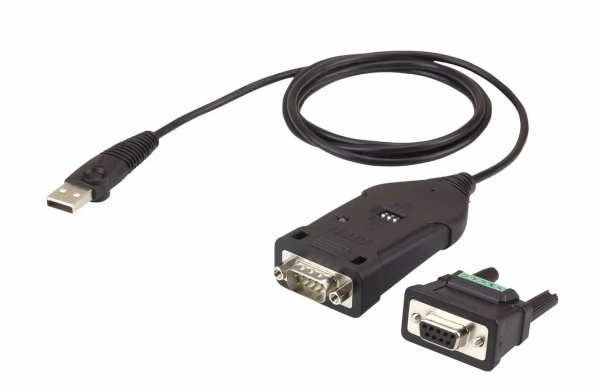 Adaptor USB Type A la DB-9, lungime 1.2m, negru, Aten UC485-AT