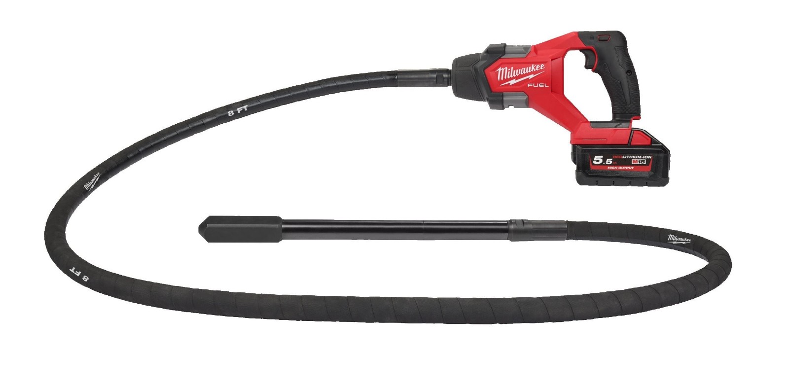 Vibrator de beton cu lance, Milwaukee M18 FUEL M18 FCVN12-0, 1.2m, 12.500 VPM, viteza variabila, pentru consolidare beton, 4933479596