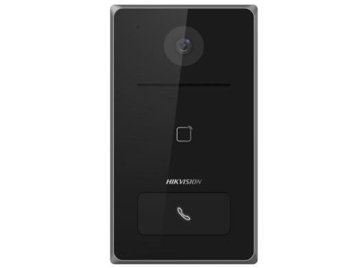 Videointerfon IP de exterior Hikvision DS-KV6133-WME1/FLUSH, 2 MP, difuzor incorporat, IP65, montaj incastrat, 2000 utilizatori, 10.000 carduri