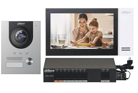 Kit videointerfon IP, 2 MP, o familie, alimentare PoE, monitor 7 inch, Dahua KTP01-S2(F)