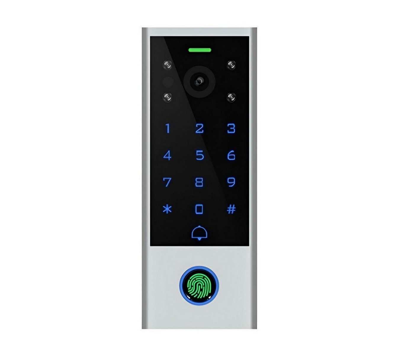Videointerfon SECUKEY Vcontrol 3-F,  Wi-Fi 2.4GHz, RFID/MIFARE/PIN, cu amprenta, compatibil cu aplicatia Tuya, IP65