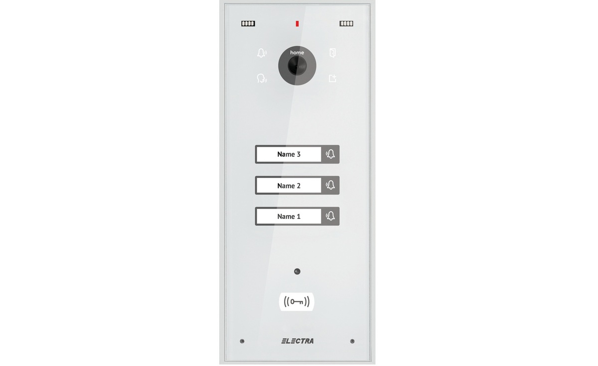 Post exterior videointerfon Electra VPH.03S03.ELWTL, 3 familii, montaj aparent, IP44, alb