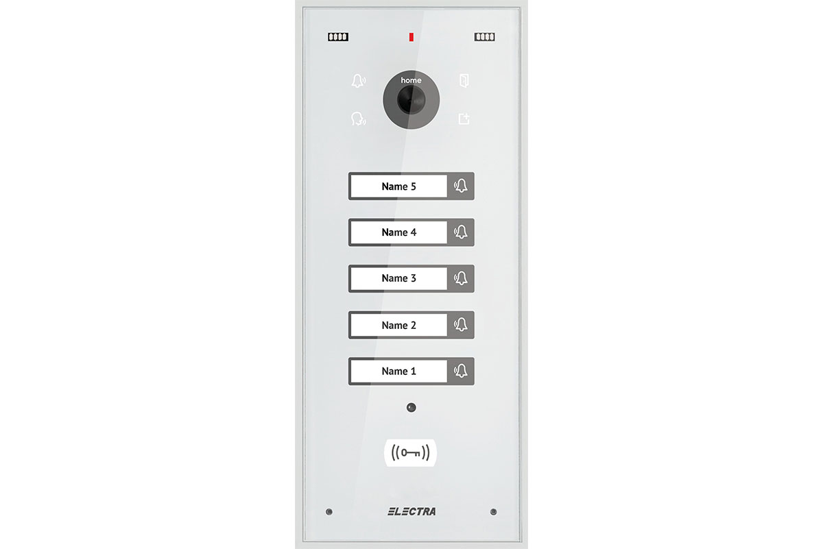 Post exterior videointerfon Electra VPH.05S03.ELWTL, 5 familii, montaj aparent, IP44, alb